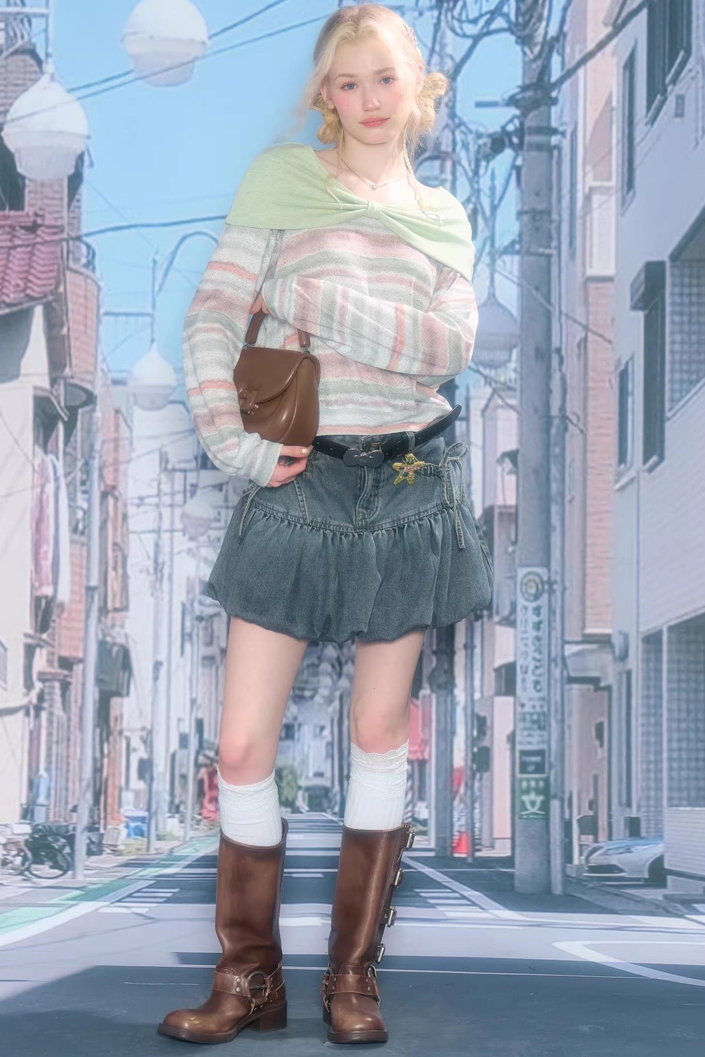 Spring Mist Striped Knit Top