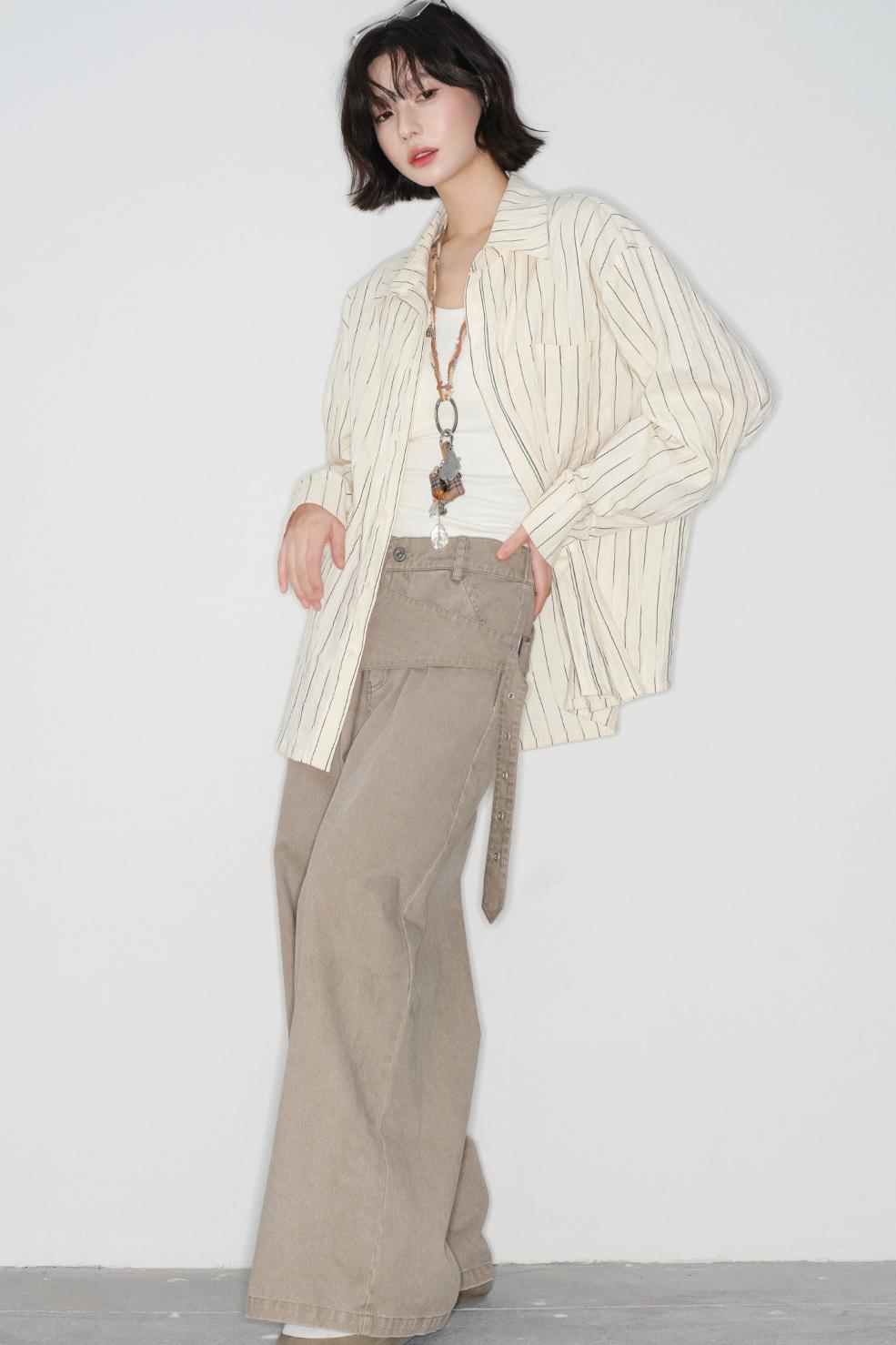 Gravity striped cotton blouse