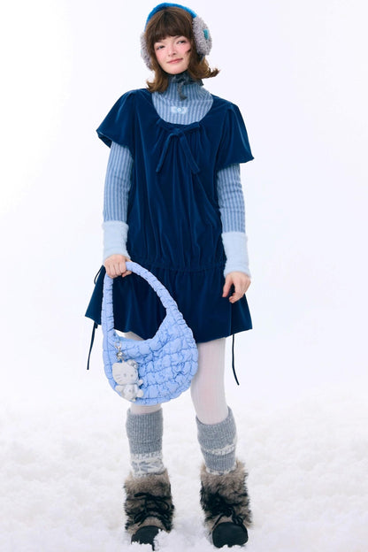 Deep Blue Velvet Dress