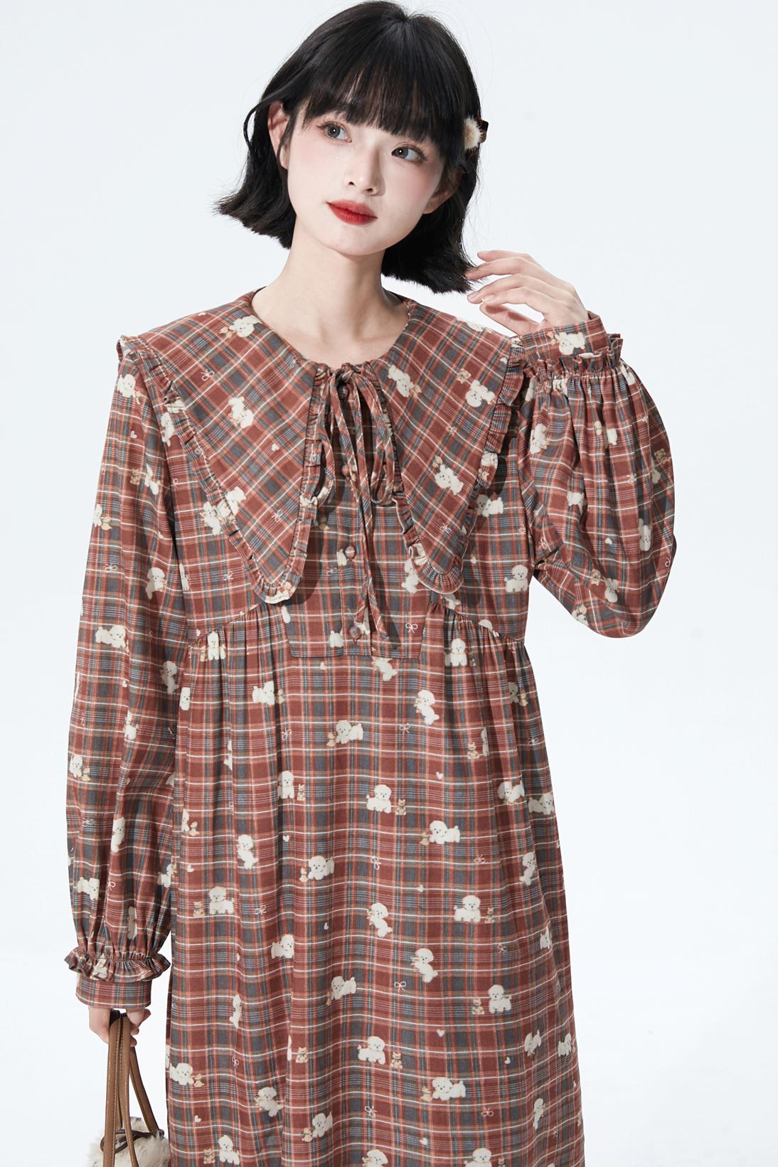 Checkered Puppy Collar Dress