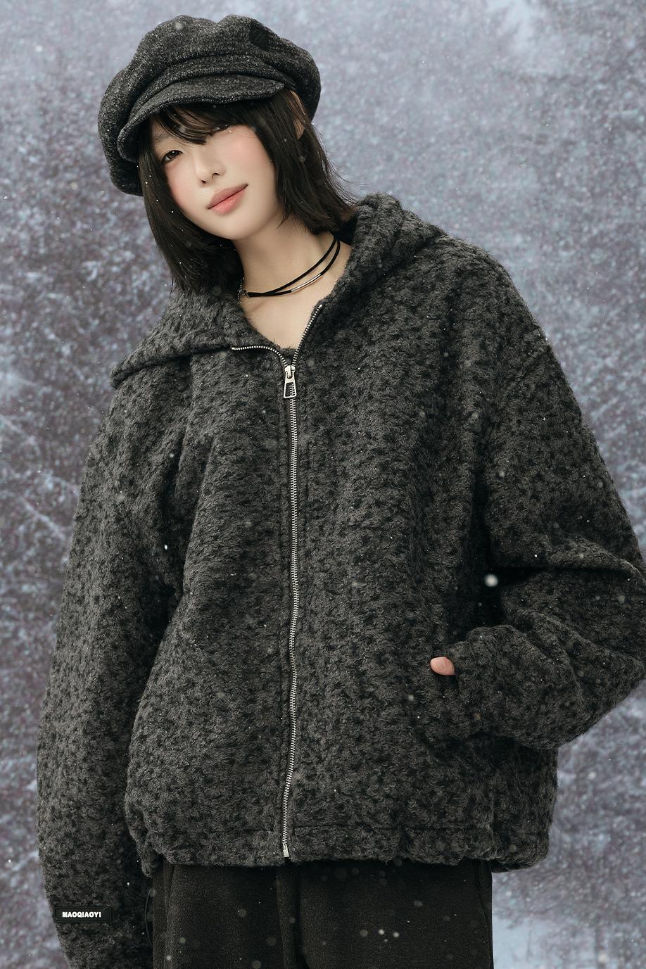 Hooded padded cotton jacket
