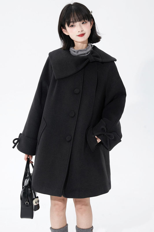 インクダイアシンメトリーウールコート