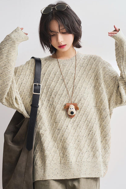 Lazy Style Twill Knit Sweater