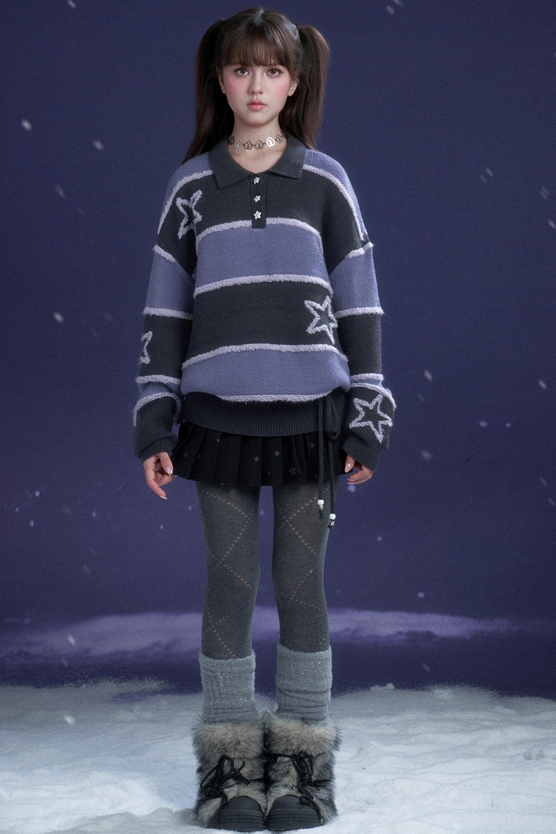 Border Star Jacquard Sweater