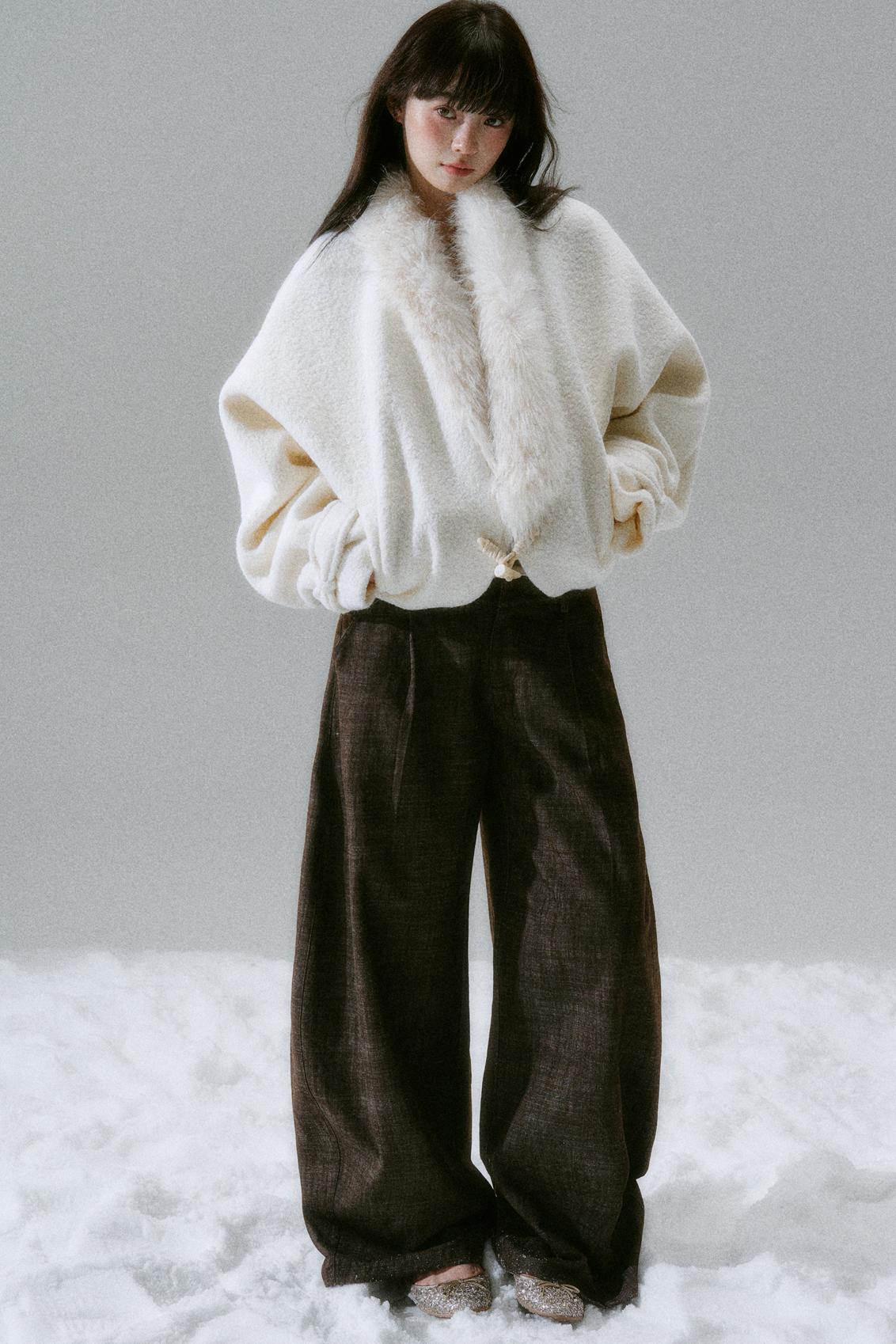 Fur cormorant sleeveless coat