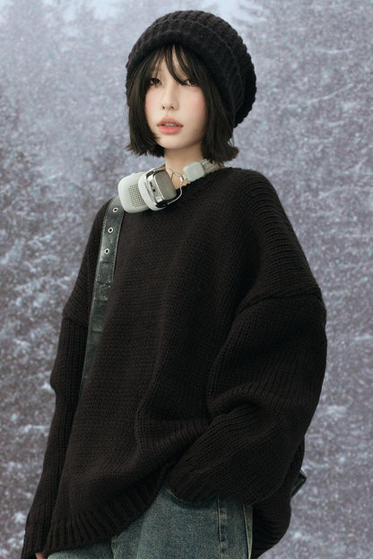 ラウンドネックニットスウェーター