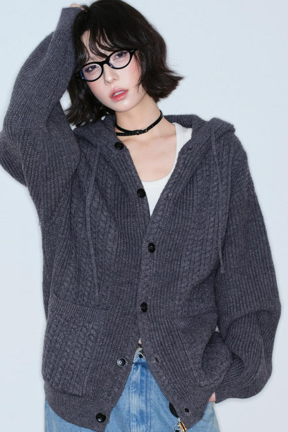 Gravity Knitted Hooded Jacket