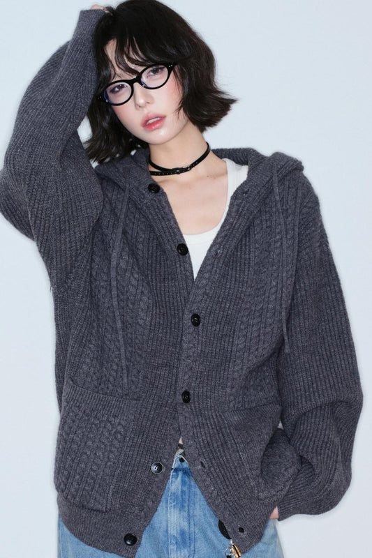 Gravity Knitted Hooded Jacket