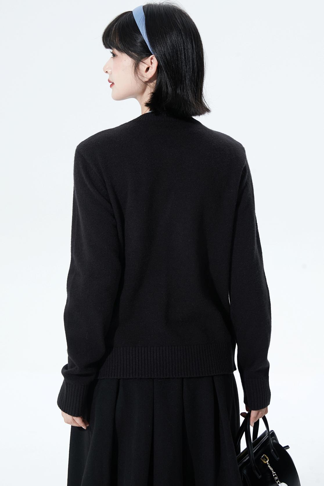 カラーブロックフロッキージャカードカーディガン