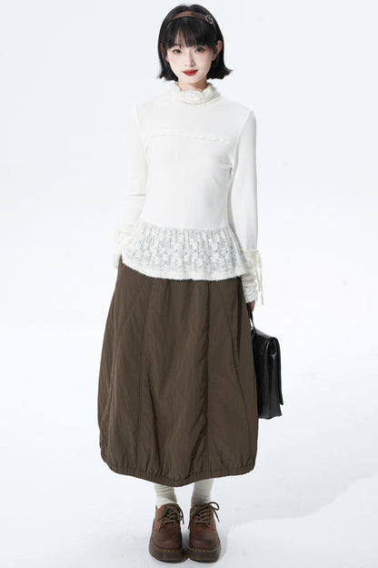 ウォームココアウールブレンドスカート