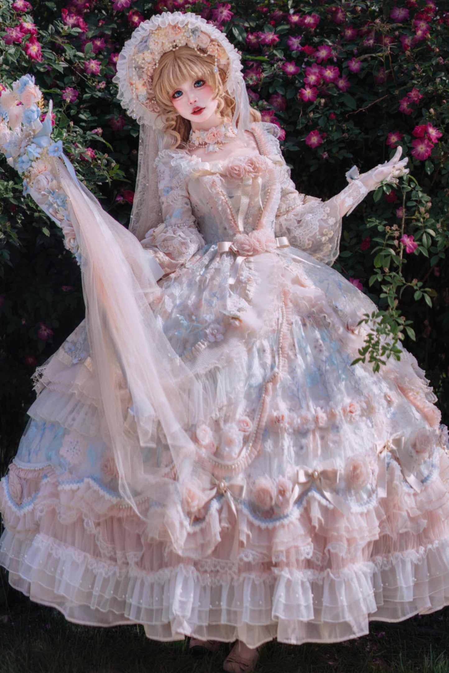 Floral Bridal Handmade Headdress Accessory Setup