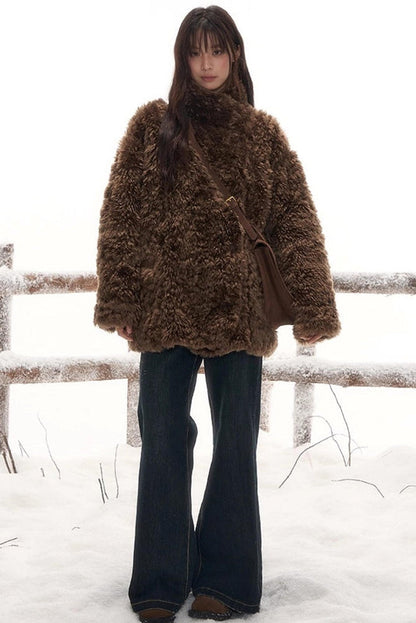 リバーシブルファースエードコート