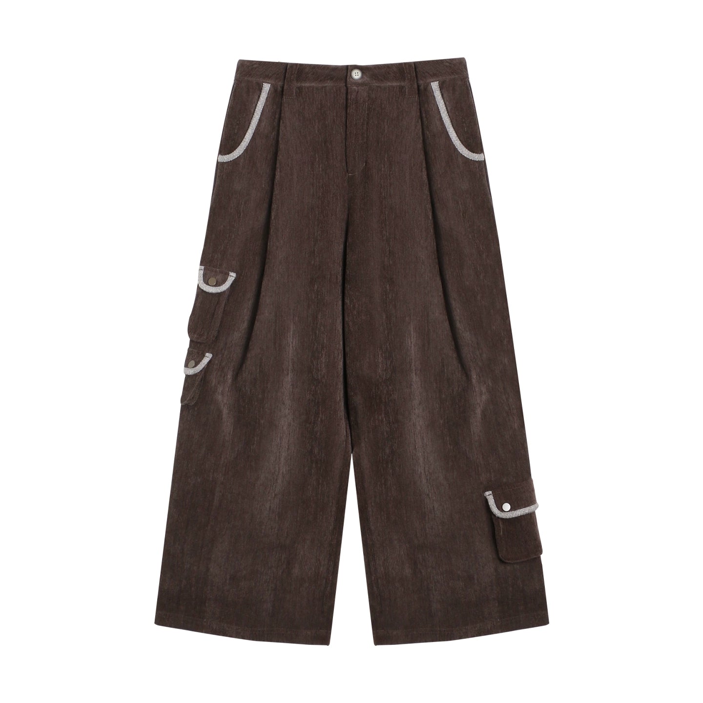 マルチポケットカジュアルロングパンツ+ロールアップワイドレッグミディアムパンツ