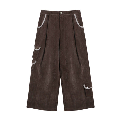 マルチポケットカジュアルロングパンツ+ロールアップワイドレッグミディアムパンツ