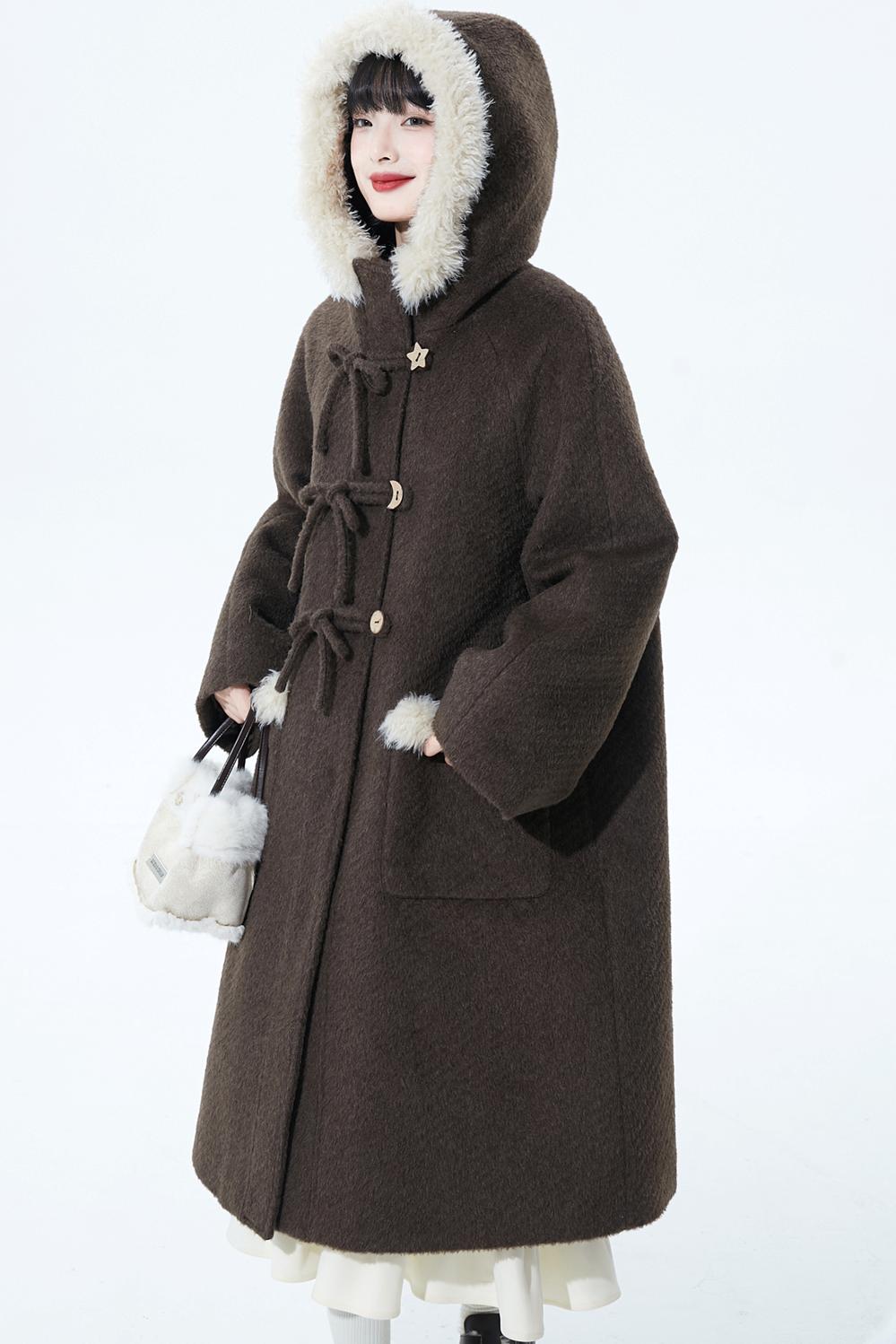 ソフトブラウンフーディコート