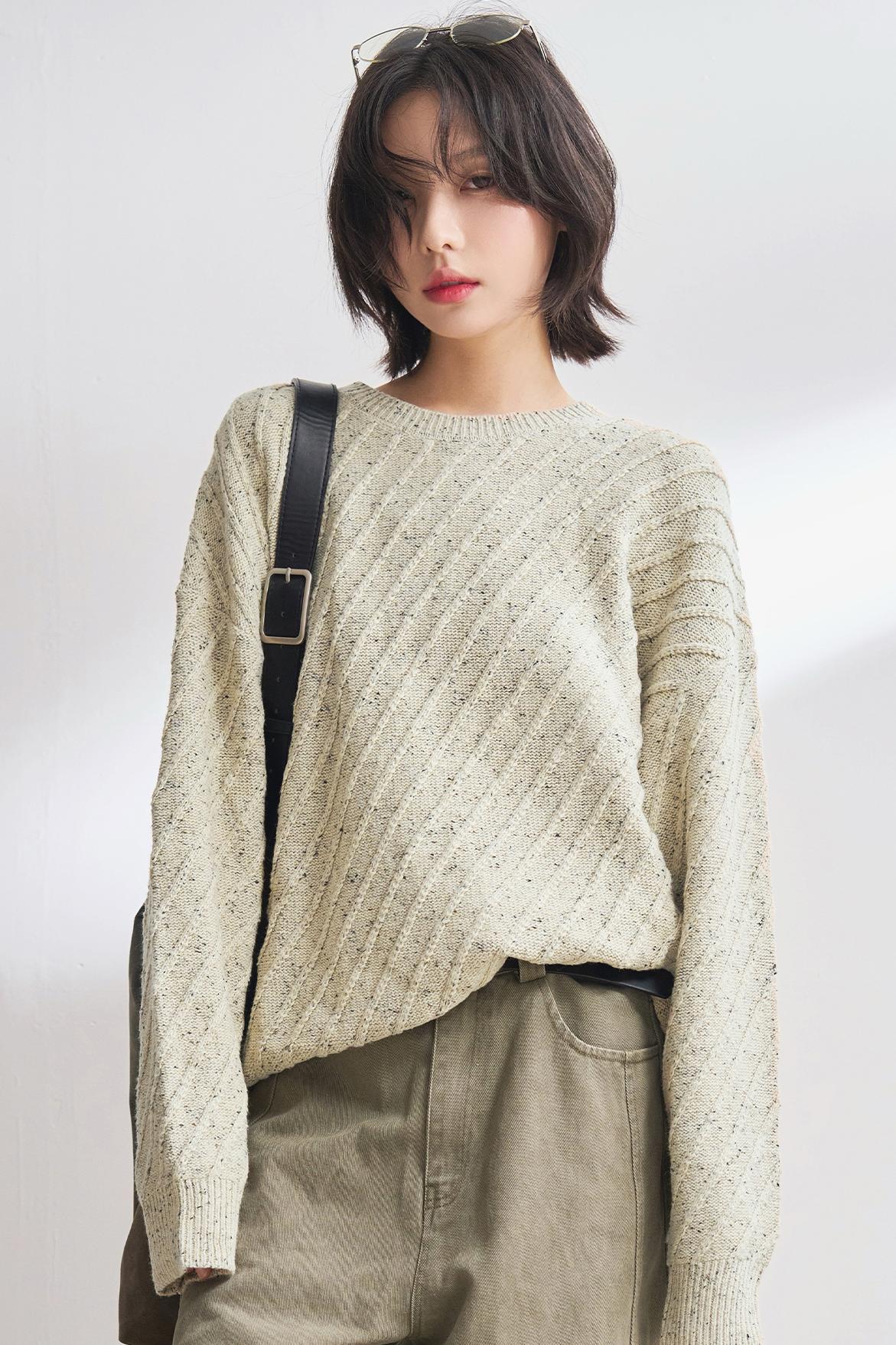 Lazy Style Twill Knit Sweater