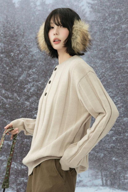 striped round neck sweater