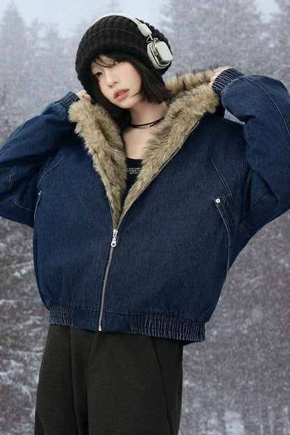 Sheepskin Hooded Jacket