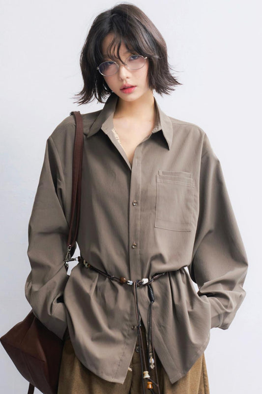 Basic Solid Long Sleeve Shirt