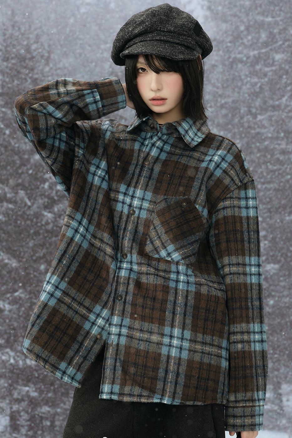 プレイドロングスリーブシャツ