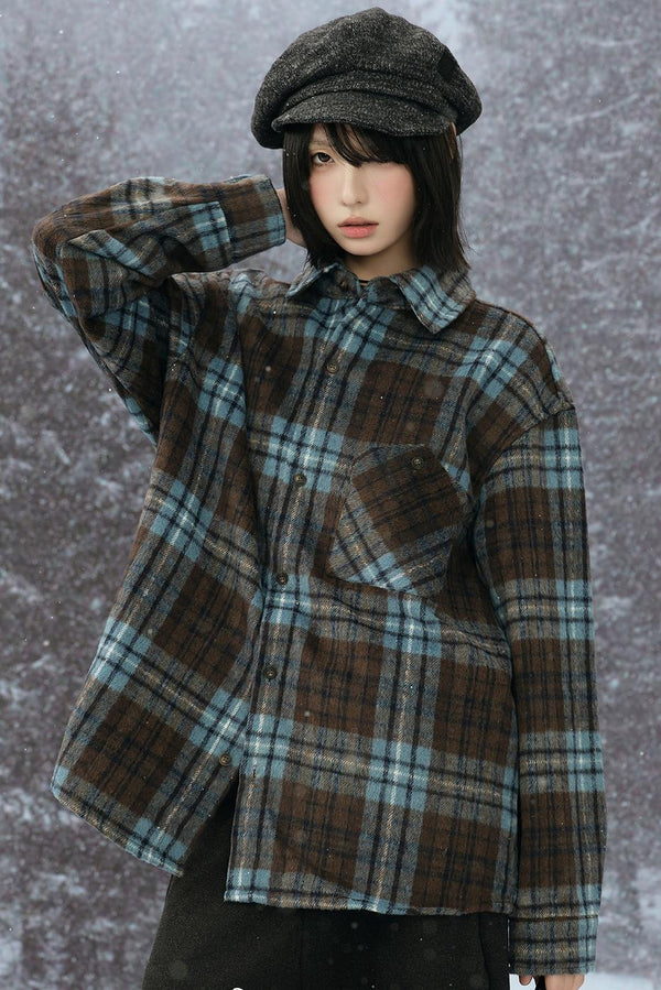 プレイドロングスリーブシャツ