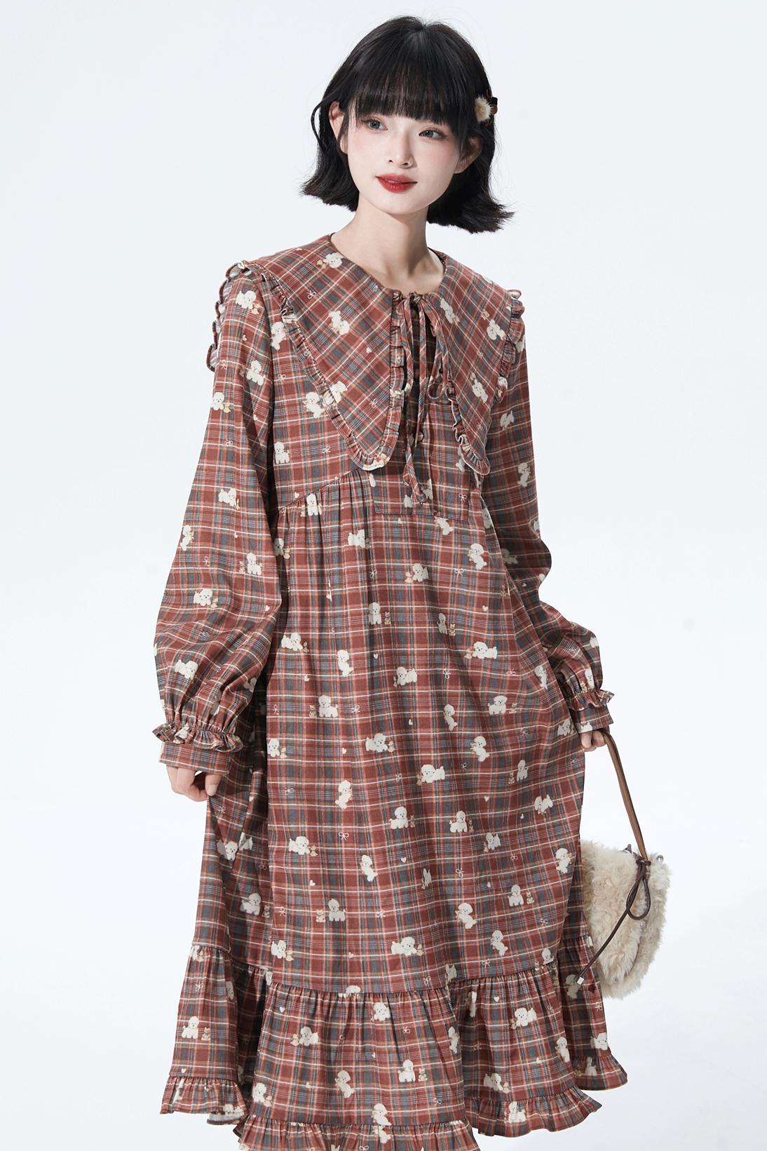 Checkered Puppy Collar Dress