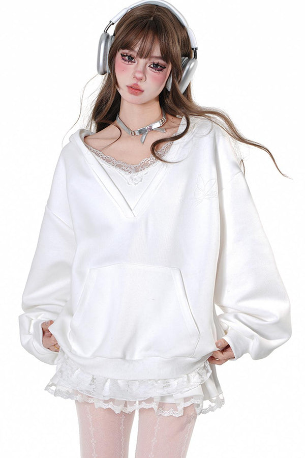 Lazy Lace Hooded Top