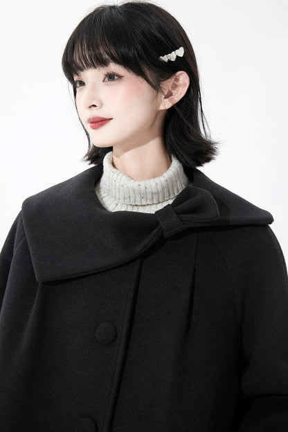 インクダイアシンメトリーウールコート