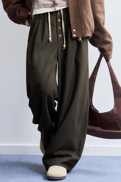 ミニマリストソリッドスラックスパンツ