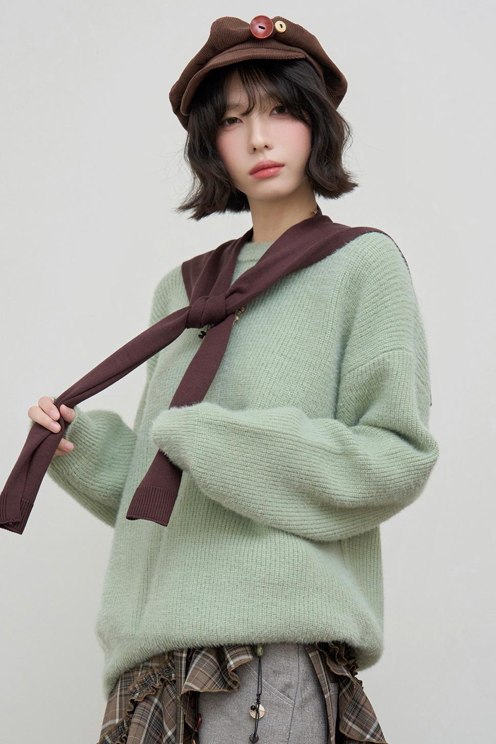 Gravity Color Block Shawl Collar Sweater