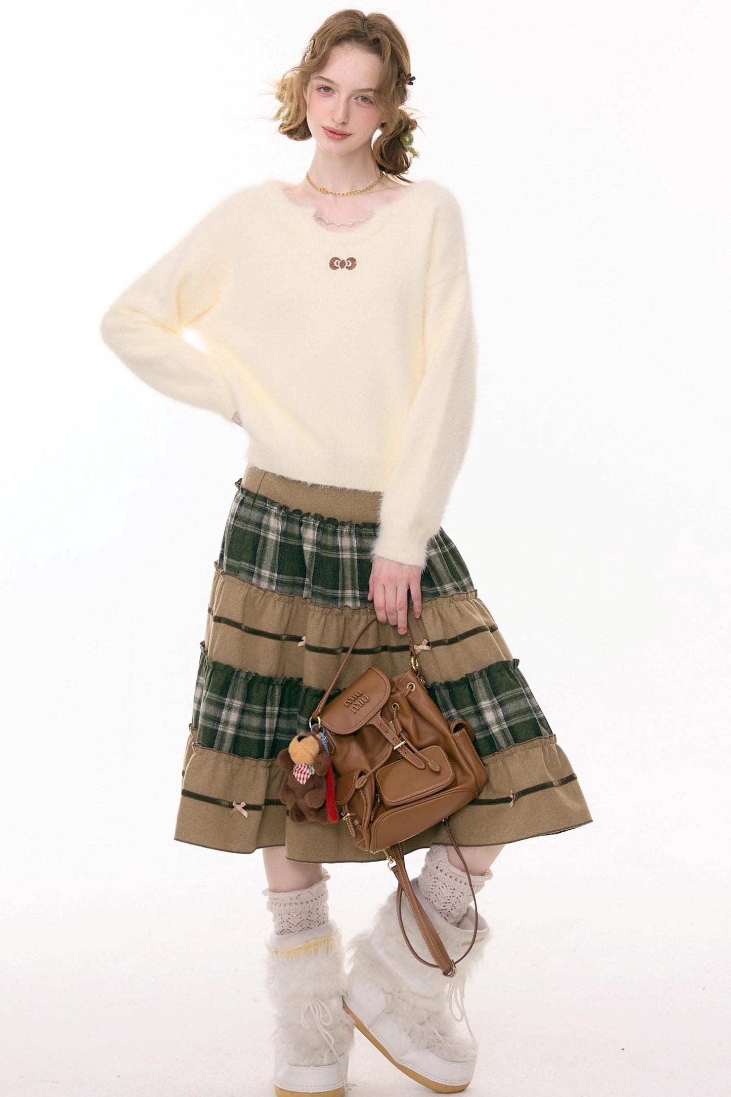 Retro Girly Plaid Skirt