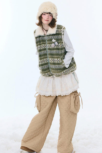 Retro Fair Isle Fleece Vest