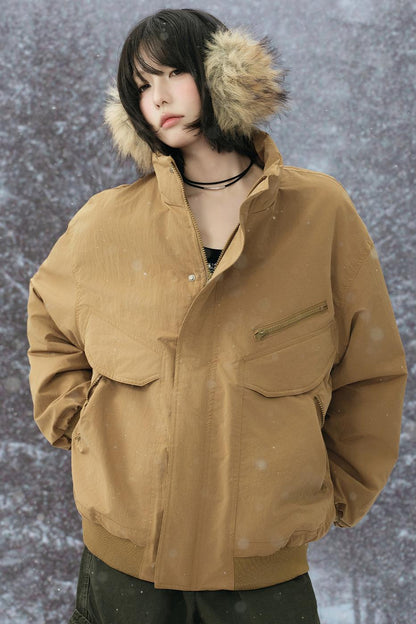 Cotton Padded Stand Collar Jacket