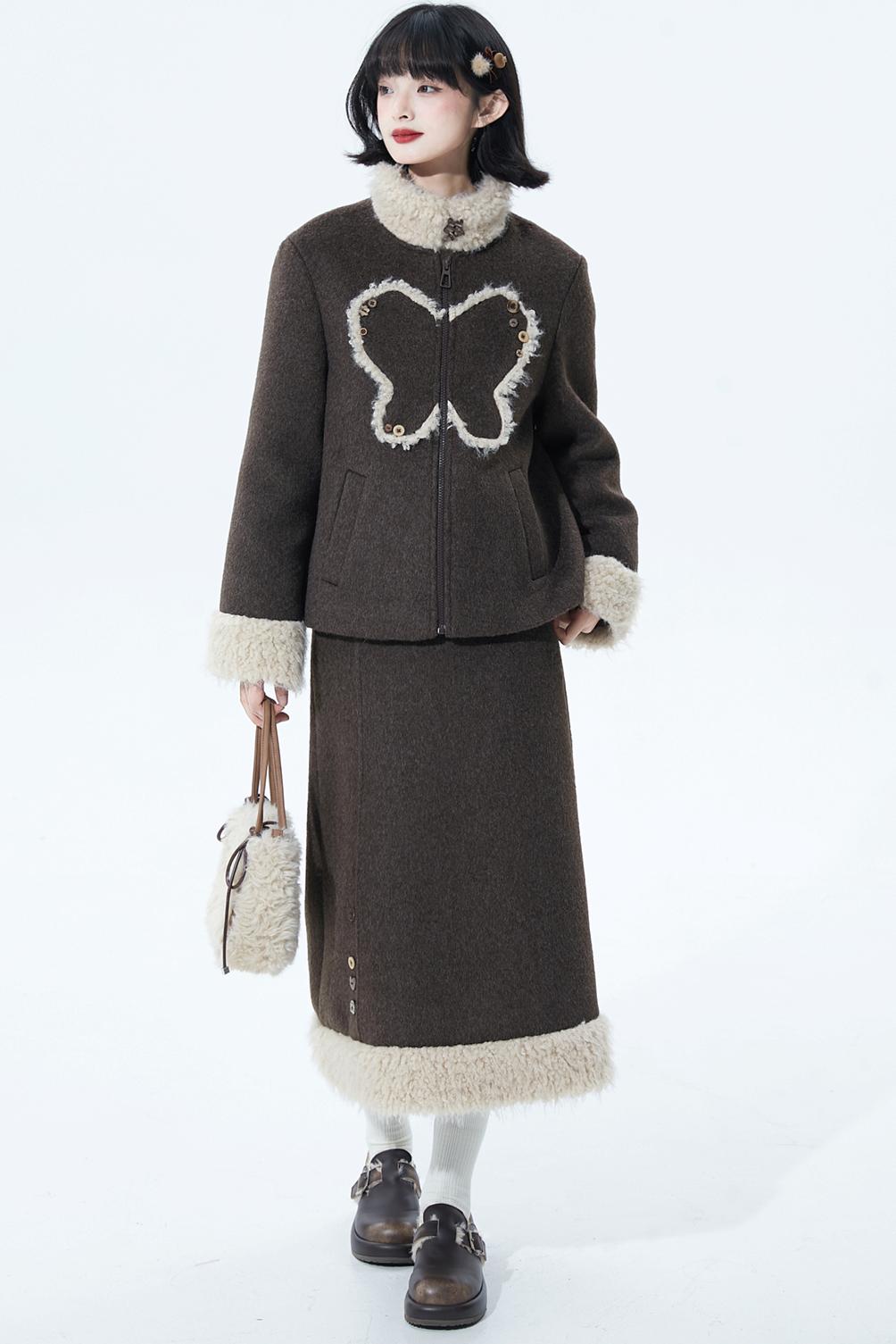 Deep Brown Wool Skirt