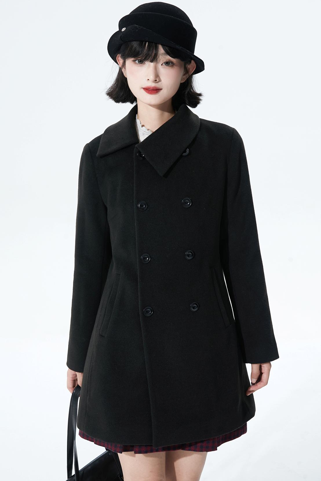 Wool-blend asymmetrical cape coat