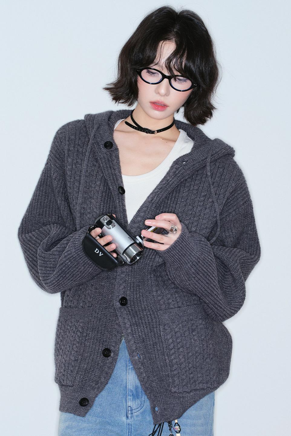 Gravity Knitted Hooded Jacket