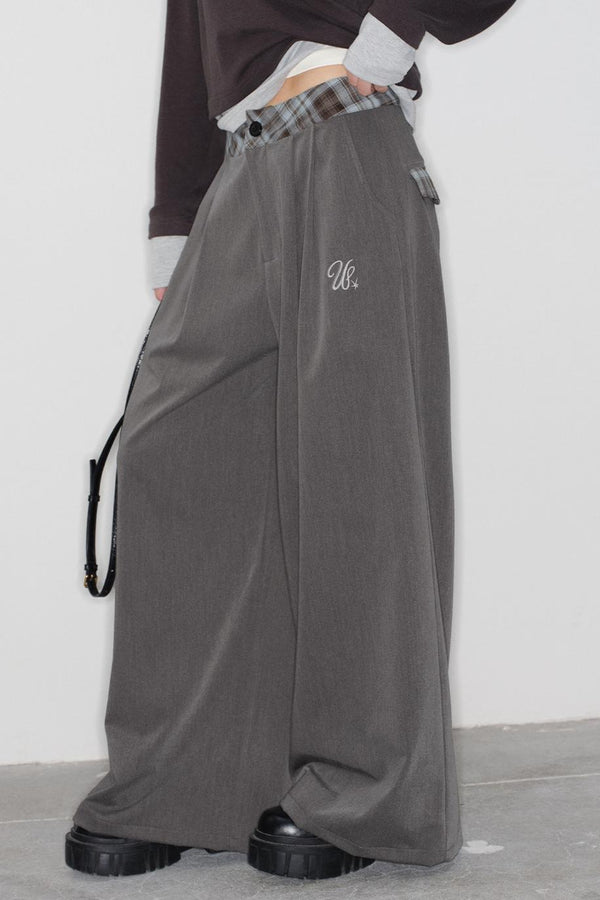 チェックルーズロングパンツ