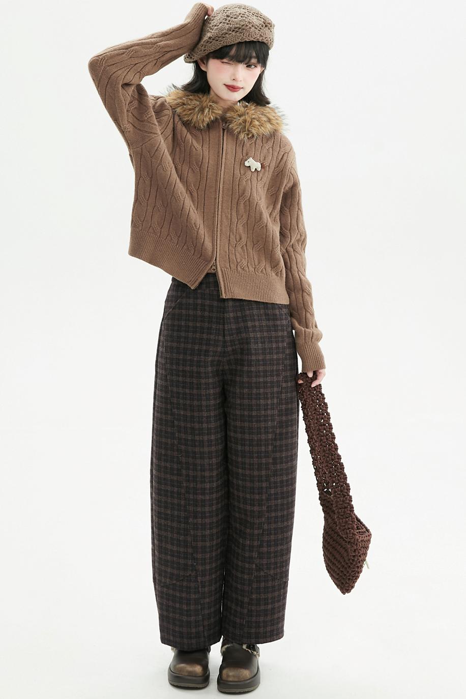 コーヒーファーカラーカーディガン