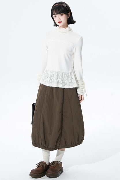 ウォームココアウールブレンドスカート