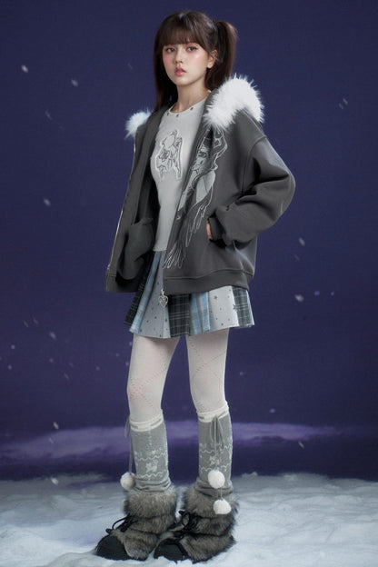 check star pleated skirt