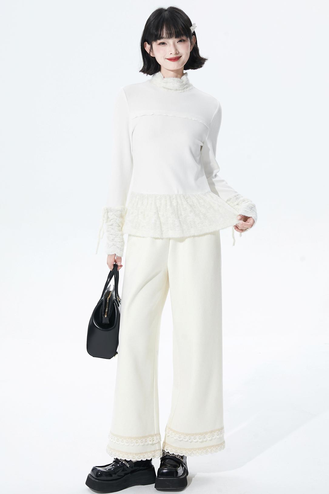 Off-White Lace Knit Pants