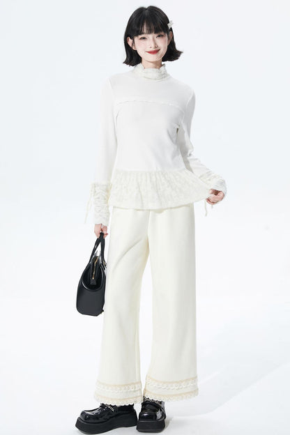 Off-White Lace Knit Pants