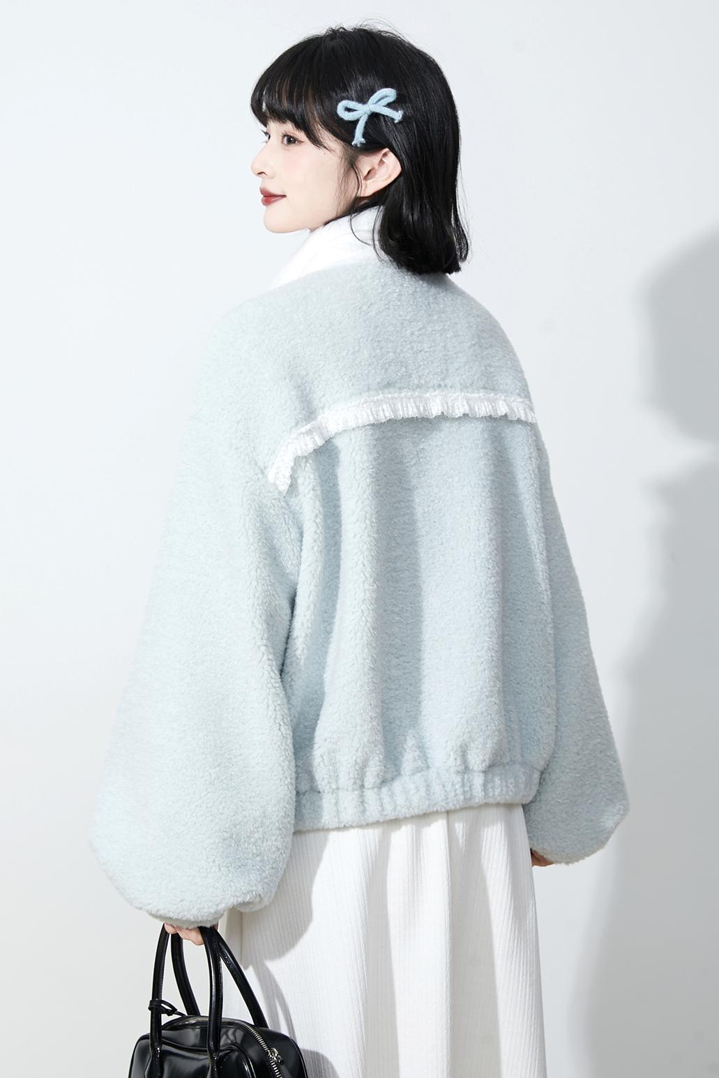 Soft mist blue longline coat