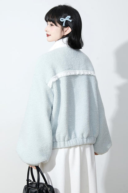 Soft mist blue longline coat
