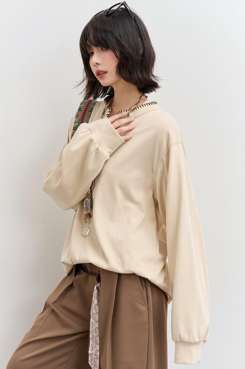 ルーズロングスリーブトップス