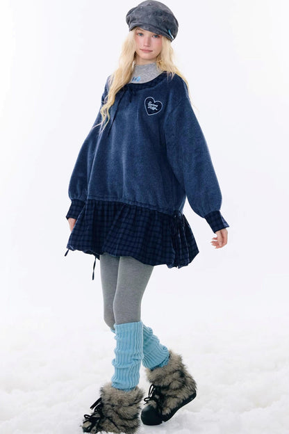 Check Loose Wide Dress