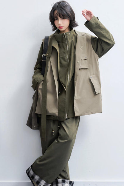 stand collar padded vest