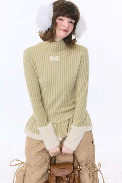 One-point Bow Peplum Top