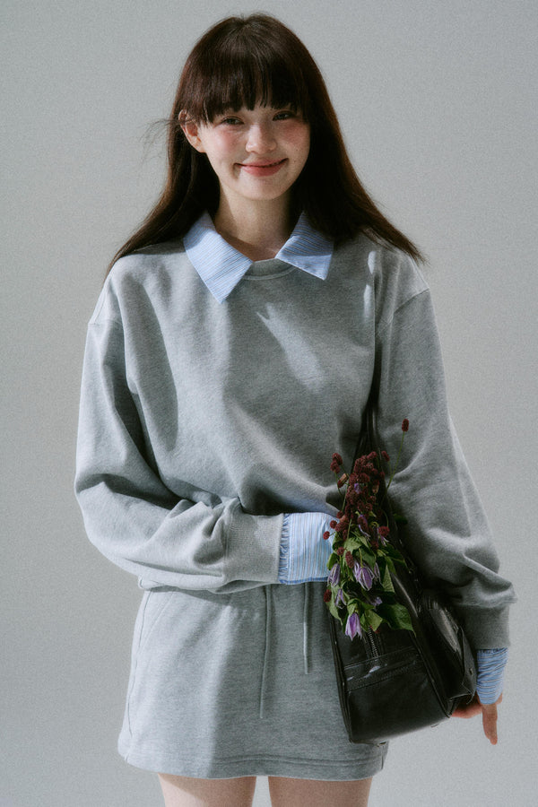 Loose Sweatshirt + Skirt