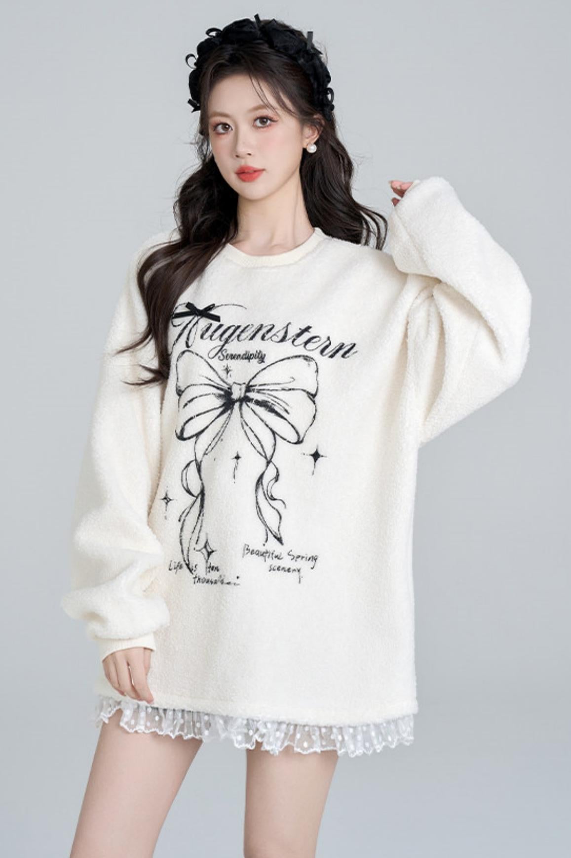 Ribbon Loose Lace Top